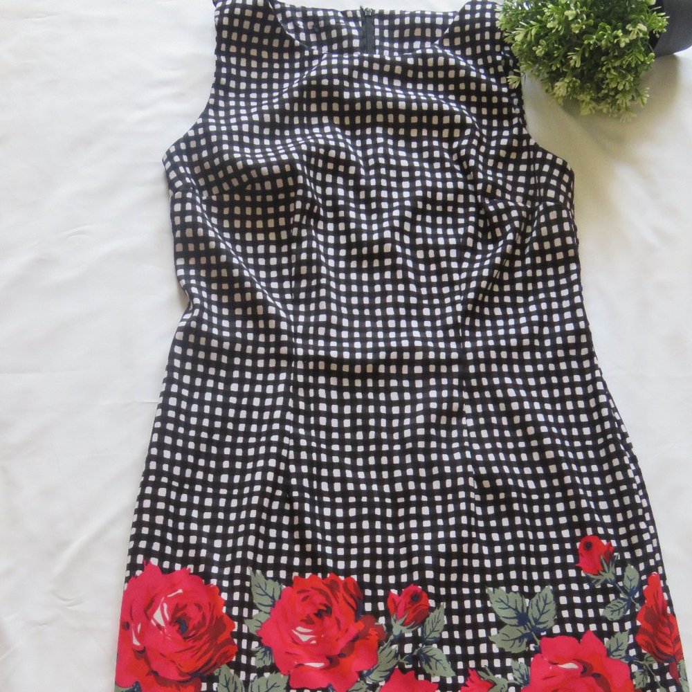 Checkered floral dress